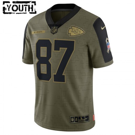 Maillot Kansas City Chiefs Travis Kelce 87 Nike 2021 Salute to Service - Enfant